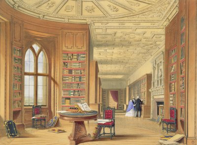 La bibliothèque, château de Windsor, 1838 - James Baker Pyne